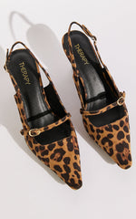 Therapy Shoes - Parlour Slingback Heels in Leopard