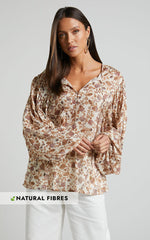 Amalie The Label - Symmone Puff Sleeve Blouse in Maya Floral
