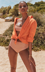 Terah Shirt - Button Up Shirt in Orange
