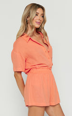 Donita Shorts - Elastic Waist Shorts in Sherbet