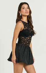 Dorothy Bodysuit - Sleeveless Lace Bodysuit in Black