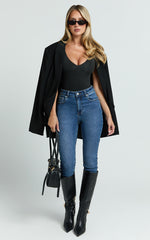 Duffy Jeans - High Waisted Super Stretch Skinny Denim Jeans in Dark Blue Wash