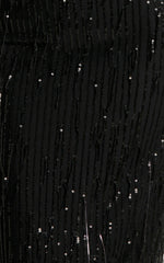 Harue Top - Tassel Sequin Crop Top in Black