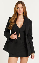 Florence Blazer - Hourglass Single Breast Blazer in Black