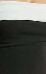 Jelly Maxi Dress - Off the Shoulder Fit and Flare Dress in Black