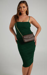 Coming For You Midi Dress - Mesh Dress in Emerald