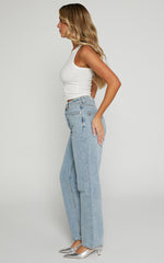 Matthew Jeans - Mid Rise Straight Leg Denim Jeans in Light Blue Wash