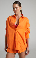 Terah Shirt - Button Up Shirt in Orange
