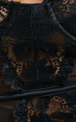 Carmilla Bodysuit - Lace Corset Bodysuit in Black Lace