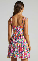 Summer Jam Sweetheart Mini Dress in Packed Floral