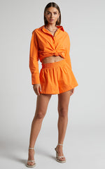 Terah Shorts - High Waisted Shorts in Orange