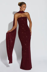Pandra Maxi Dress - Wine Sparkle