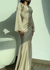 Aurora - Satin Long Sleeve Maxi Dress