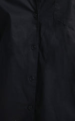 Janaya Mini Dress - Long Sleeve Shirt Dress in Black