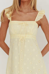 Zimmer Eyelet Frill Strap Maxi Dress Butter