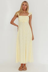 Zimmer Eyelet Frill Strap Maxi Dress Butter