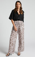 Aegir Pants - Mid Rise Relaxed Straight Leg Pants in Wild Zebra