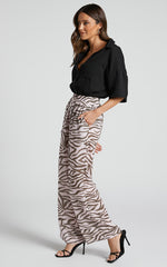 Aegir Pants - Mid Rise Relaxed Straight Leg Pants in Wild Zebra
