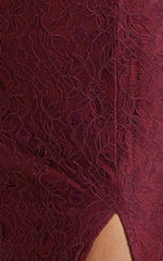 Always Extra Maxi Dress - Thigh Split Dress in Wine Lace