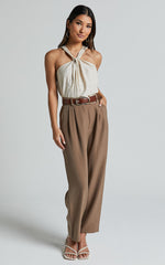 Avayah Top - Linen Twist Halter Neck in Natural