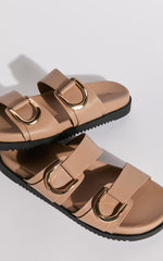 Billini - Areli Slides with Hardware Detail in Light Cashew
