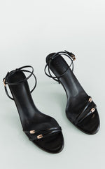 Billini - Robin Hardware Detail Heels in Black Shine