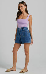 Off My Back Bodysuit - Square Neck Bodysuit in Lilac