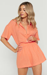 Donita Shorts - Elastic Waist Shorts in Sherbet