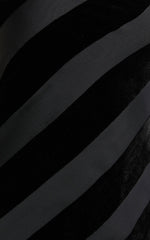 Genevieve Midi Dress - Strapless Stripe Burnout Dress in Black Stripe