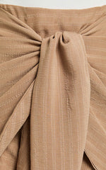Kerzi Mini Skirt - Tie Front Wrap Skirt in Biscuit