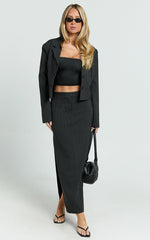 Lioness - Luna Maxi Skirt in Onyx Pinstripe