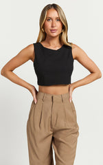 Loxley Top - Tie Up Top in Black