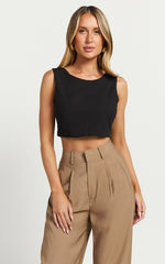 Loxley Top - Tie Up Top in Black