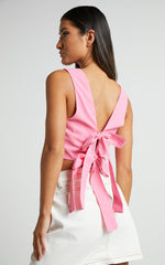 Loxley Top - Tie Up Top in Pink