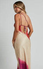 Marnie Midi Dress - One Shoulder Dress in Pink Ombre