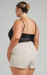 Along The Ride Mini Shorts - Tailored Shorts in Stone