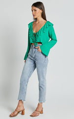 Rumina Top - Long Sleeve Top in Green