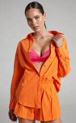 Terah Shirt - Button Up Shirt in Orange