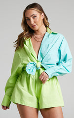 Terah Shorts - High Waisted Shorts in Lime