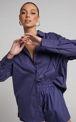 Terah Shirt - Button Up Shirt in Navy