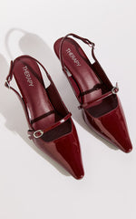 Therapy Shoes - Parlour Slingback Heels in Cherry Patent