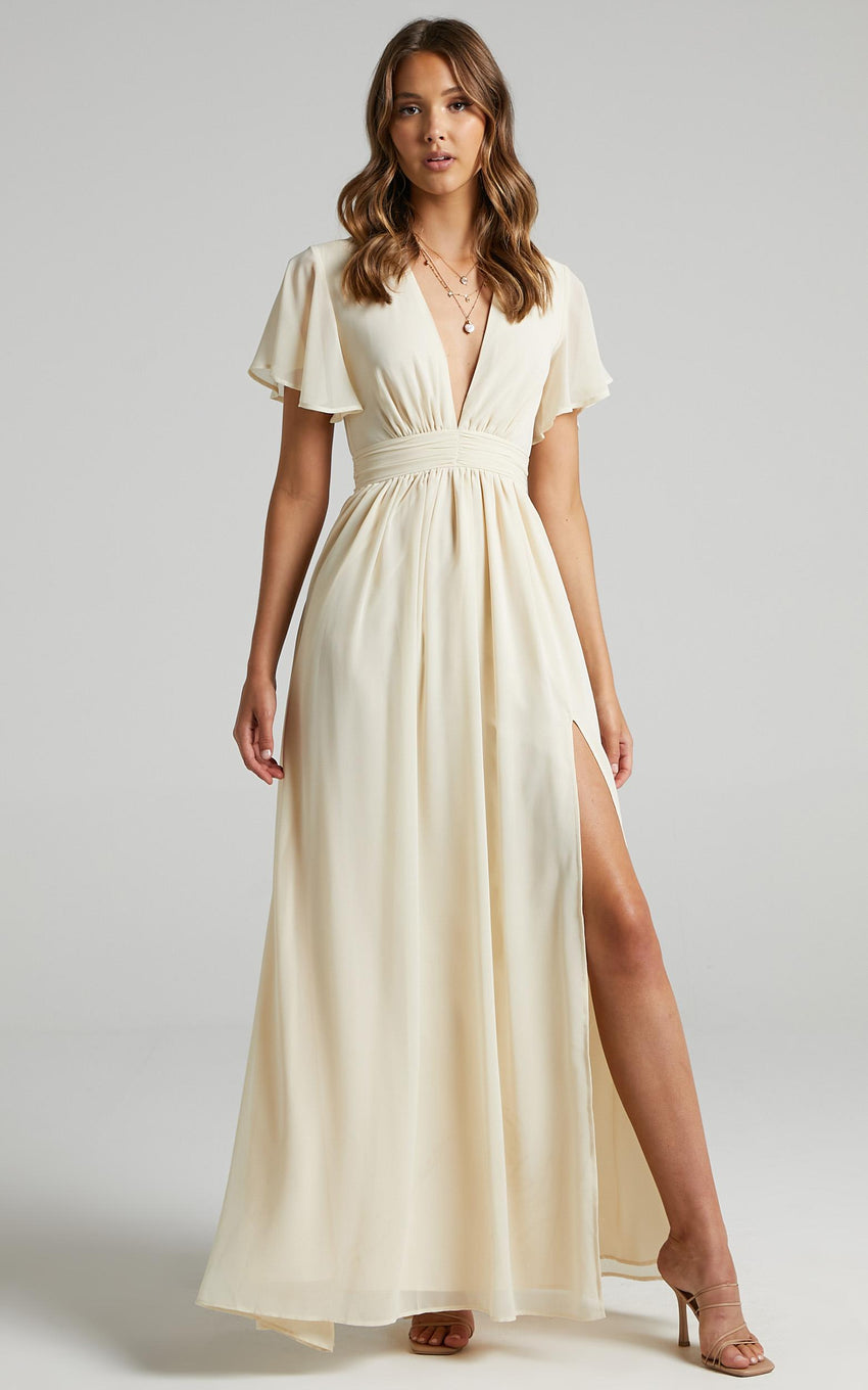 December Maxi Dress - Empire Waist Dress in Cream