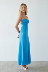 Andie Open Back Satin Maxi Dress