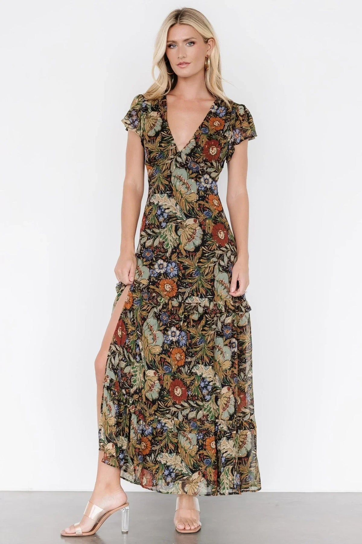 Riverwood Deep V Maxi Dress | Multi Floral