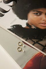 Teary Drop Diamante Hoop Earrings Gold