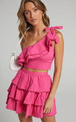 Rooftop Spritz Two Piece Set in Hot Pink